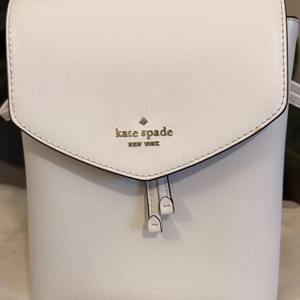 Kate Spade Elegant White Mini Backpack EUC - Picture 2 of 6
